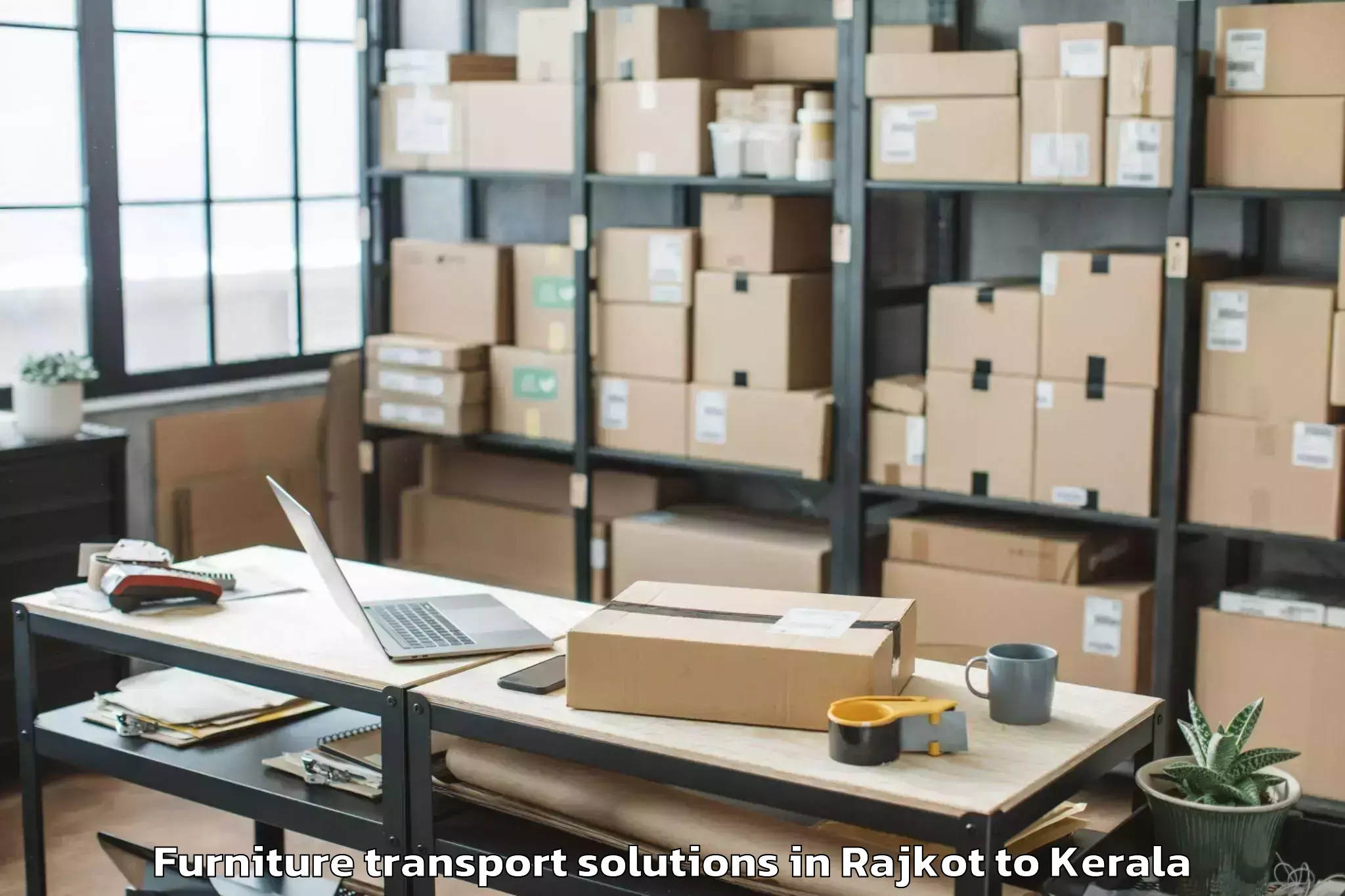 Comprehensive Rajkot to Calicut Furniture Transport Solutions